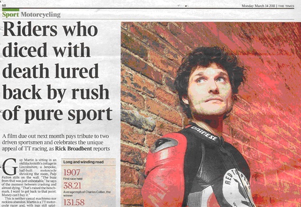The Isle of Man TT features in The Times newspaper